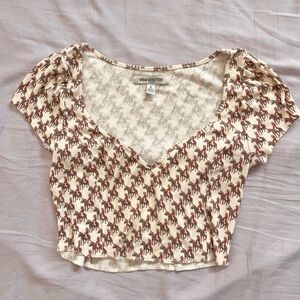 Urban Outfitters Cowboy Print Pointelle Crop Top